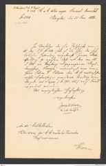k.k. naturhistorisches Hofmuseum, Intendanzakten 1885-1896 (Hauer), Aktenzahl Z.333/1887, Seite 1